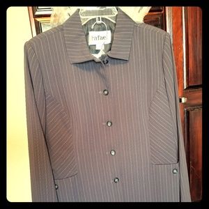 Rafael ladies dress skirt suit black pin stripe